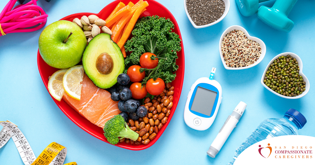 Caregiver’s managing blood sugar as part of senior home care services