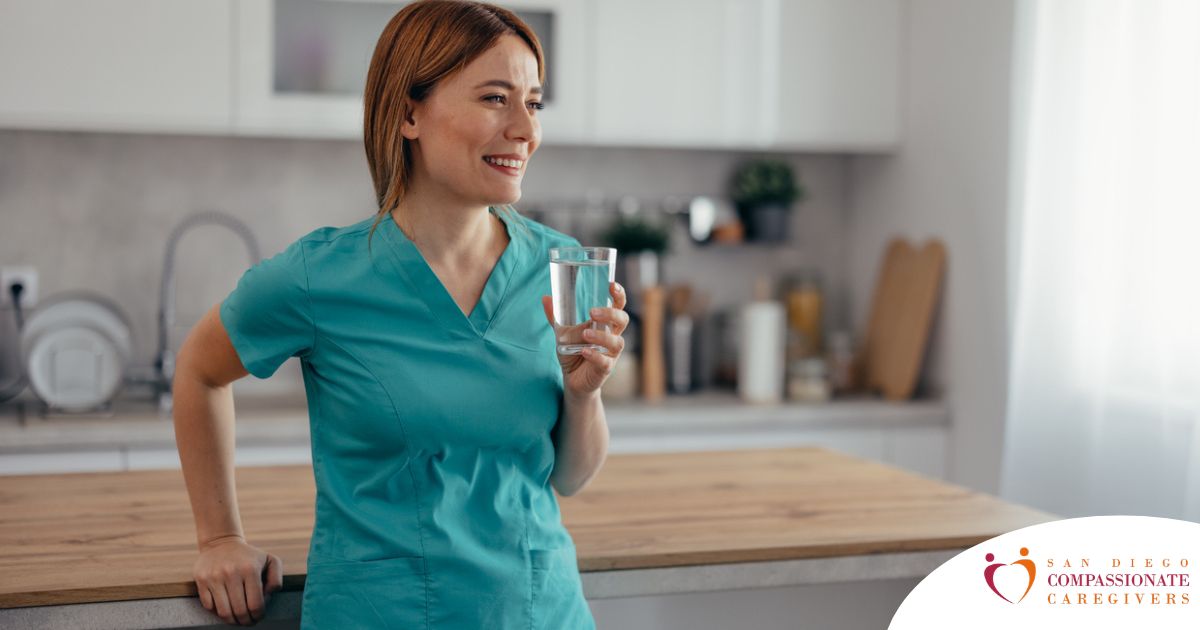 A home care aide in her daily routine.
